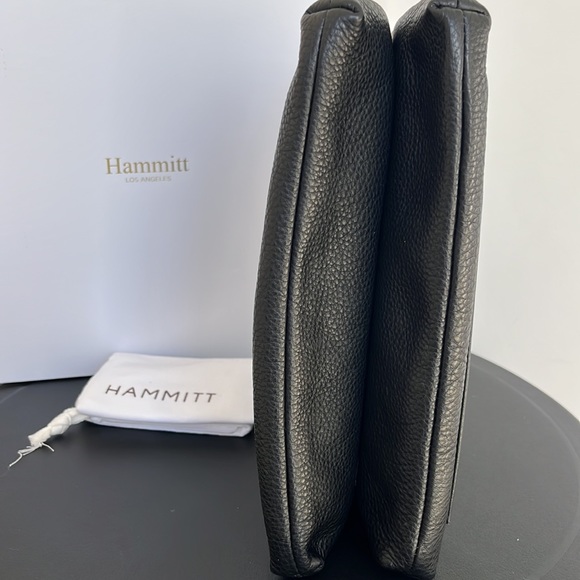 Hammitt Duke Triple Compartment Black Gunmetal Clutch EUC - Picture 7 of 11